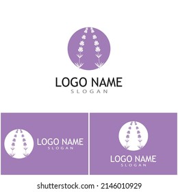 Naturaleza del símbolo vectorial de la plantilla de logotipo de lavanda