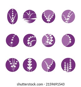 Naturaleza del símbolo vectorial de la plantilla de logotipo de lavanda