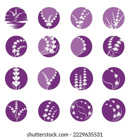 Naturaleza del símbolo vectorial de la plantilla de logotipo de lavanda