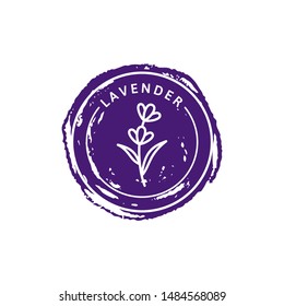 Lavender Logo in trendy linear style. Vector herbal organic lavender badges of packaging design template and emblem. can be used for oil, soap, cream, perfume, tea and other things