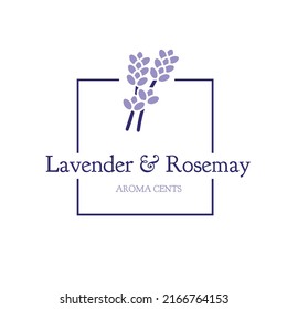 Lavender Logo. Vector emblem. Can be used for tea, oil, soap, cream, perfume and other things.