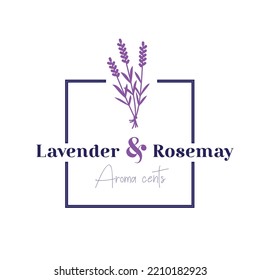 Lavender Logo. Vector emblem. Can be used for tea, oil, soap, cream, perfume and other things.