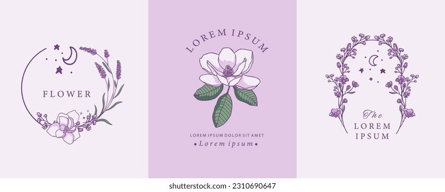 lavender and magnolia design with circle shape