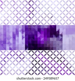 Lavender pastel defocused background with geometric ornament and bright stripe. Eps10