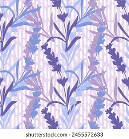 patrón de lavanda sin fisuras. Impresión para impresión en textiles, ropa, embalaje. Comercialización de productos de lavanda. Ilustración vectorial, dibujada a mano.