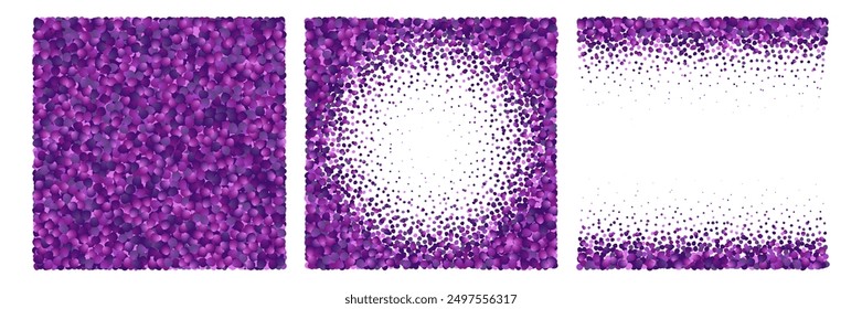 Lavender Petals Pattern Background. Watercolor Style Floral Texture decorative frames and borders