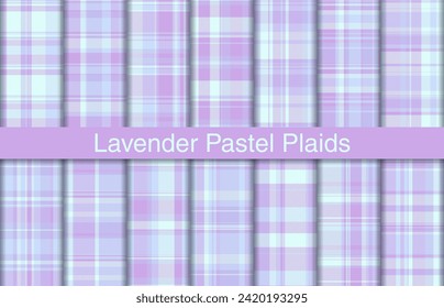 Lavender plaid collection, textile design, checkered fabric pattern for shirt, dress, suit, wrapping paper print, invitation and gift card.