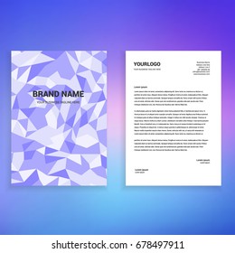 Lavender polygonal elegant letterhead design template