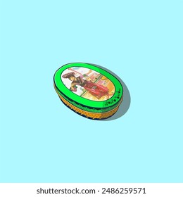 lavender pomade with blue background