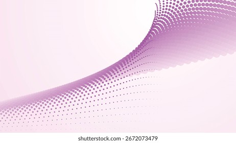 Fundo abstrato de meio-tom roxo de lavanda com padrão de pontos de gradiente para design digital moderno