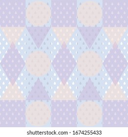 lavender purple and pink blush geometric pattern and the blue parallel droplet background