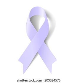 Lavender ribbon as symbol of epilepsy, craniosynostosis and cancer awareness svg