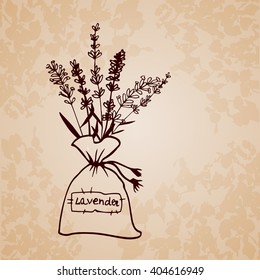 Lavender sachet sketch bouquet