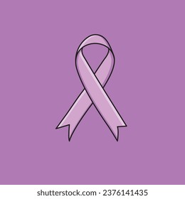 Lavender Satin Ribbon All Cancer Awareness World Cancer Day Lavender Background Vector Illustration svg
