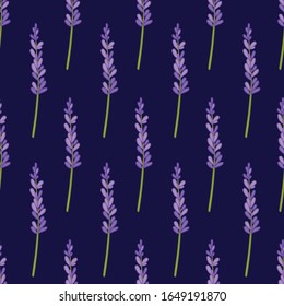 lavender seamless doodle pattern, vector illustration 