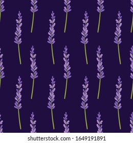 lavender seamless doodle pattern, vector illustration 