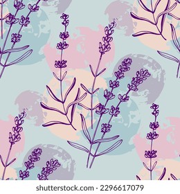 Modalidad de lavanda sin soldadura. Patrón transparente para la tela, el papel y otros proyectos de impresión y web.