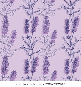 Lavender seamless pattern. Seamless pattern for fabric, paper and other printing and web projects.