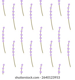 Lavender seamless pattern with flowers . Floral background. Provence design with lavender. Hand drawn vector illustration for textile, wrapping paper, clothing, packaging.