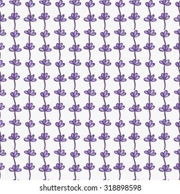 Lavender. Seamless pattern with flowers on the white background. Hand-drawn original background. Swatch inside. Vector illustration