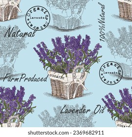 lavanda patrón de impresión sin soldadura vectorial diseño herbario orgánico tejido textil