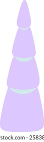 Lavender seashell standing upright against a white background, displaying soft pastel hues and a smooth texture, ideal for summer themed and beach inspired projects
