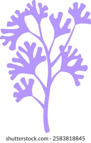 Lavender sprig with stylized leaves creating a delicate silhouette, perfect for adding a touch of nature to designs, invitations, or other creative projects