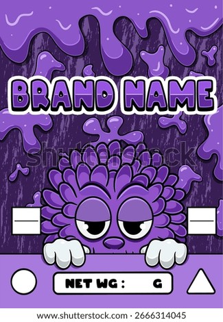 Lavender Strain Cartoon with Slime Background. Design For Logo, Label, Cover and Packaging Product.