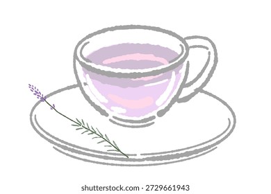 Copo de chá de lavanda e Saucer Vetor