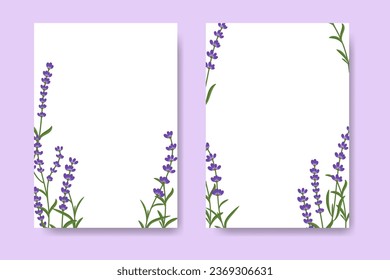 Plantillas de lavanda para postales, folletos, folletos y volantes