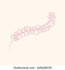 Lavender twig vector sketch, logo, icon, postcard.