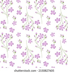 Lavender vector flowers Floral pattern on white background For printing on fabric