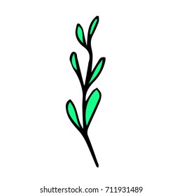 Lavender vector illustration. Doodle style. Design icon, print, logo, poster, symbol, decor, textile, paper, card. 