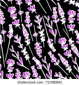 Lavender vector illustration. Doodle style. Design icon, print, logo, poster, symbol, decor, textile, paper, card. 