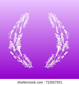Lavender vector illustration. Doodle style. Design icon, print, logo, poster, symbol, decor, textile, paper, card. 