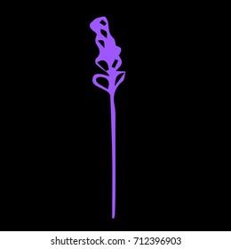 Lavender vector illustration. Doodle style. Design icon, print, logo, poster, symbol, decor, textile, paper, card. 