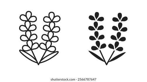 Lavender vector line icon illustration