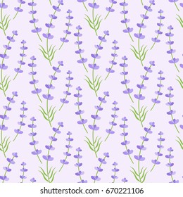 Lavender vector seamless pattern, Flat design of aromatherapy, nature or romantic symbol with round shadow, vector illustration with swatch