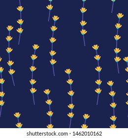 lavender vector seamless pattern with navy background. Great for wallpaper, backgrounds, gifts, surface pattern design, packaging design projects, stationary, fabric