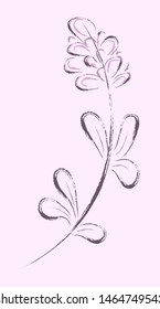 Lavender vector sketch, logo, icon, postcard.