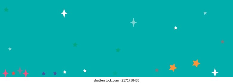 Lavender Vibrant Green Print Colorful Yellow Orange Bright Sky Background. Azure Chaotic Indigo Turquoise White Stars Vivid Stars Pattern. Multicolor Blue Violet Sea Pink Red Pastel Background.