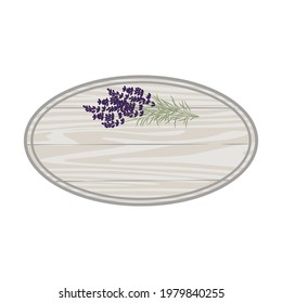 lavender and wooden board, vector

