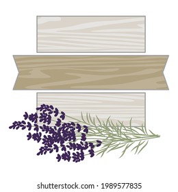 Lavendel und Holzbrett, Vektorgrafik
