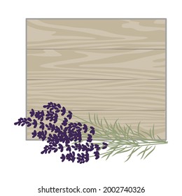 lavender and wooden board, vector