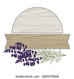 Lavendel und Holzbrett, Vektorgrafik