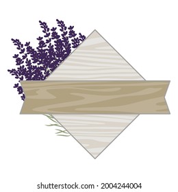 lavender and wooden board, vector