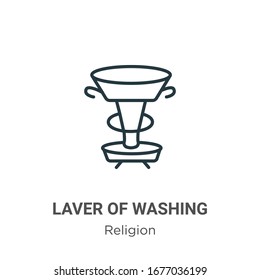 Laver of washing outline vector icon. Thin line black laver of washing icon, flat vector simple element illustration from editable religion concept isolated stroke on white background