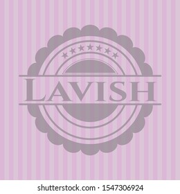 Lavish badge with pink background. Vector Illustration. Detailed.