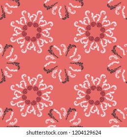 Lavish branches elegant seamless floral motif pattern, stylized flowers organic print, vector ornate background. Vintage floral stylized organic seamless fabric vector with flowers and twigs.