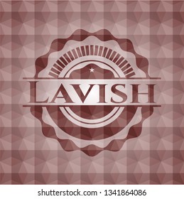 Lavish red seamless geometric emblem.